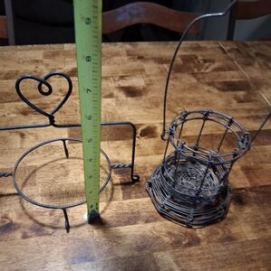 Black Metal Wire Baskets and Stand